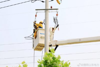 莘縣供電公司10千伏蔡莊線17號桿帶電T接變壓器 莘縣供電公司10千伏蔡莊線17號桿帶電T接變壓器