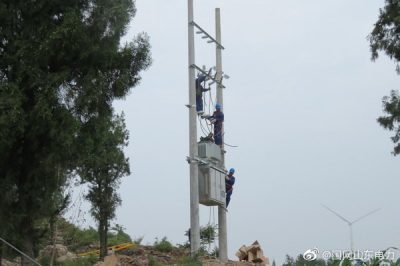 新架高壓線路1200米，新立電桿4基，組裝臺架2處