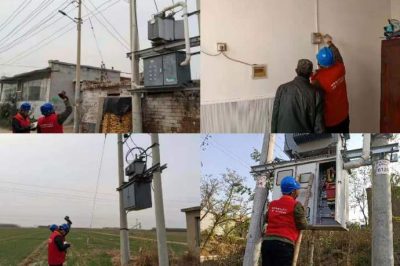 組織工作人員對(duì)煤改電線(xiàn)路特巡